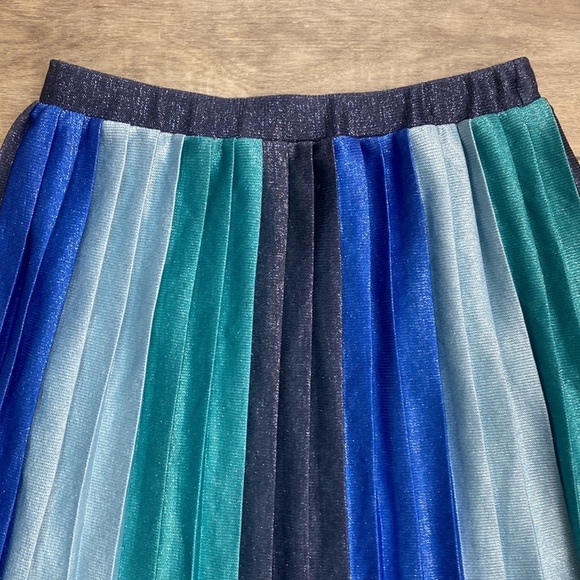 Maeve Blue and Green Striped Midi Skirt - Picture 10 of 16